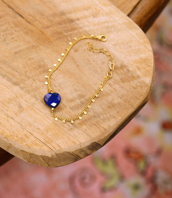 Bracelet INFINI doré - lapis lazuli