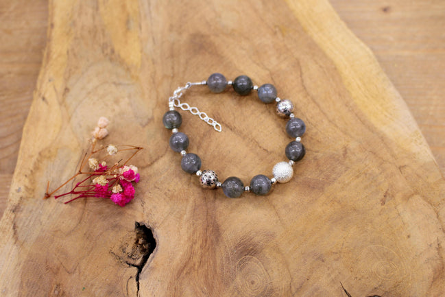 Bracelet NAMASTE labradorite argenté