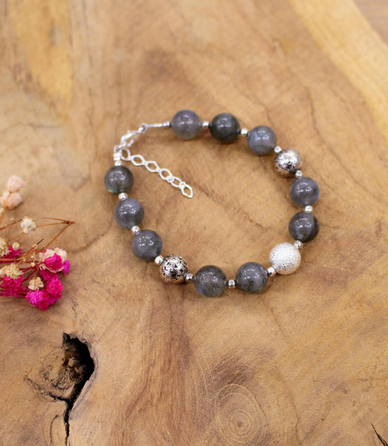 Bracelet NAMASTE labradorite argenté