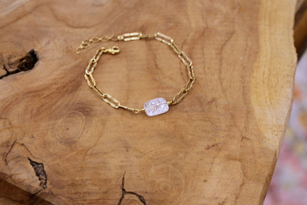 Bracelet doré SNOW cristal de roche