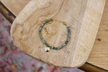 Bracelet JARDIN MYSTERIEUX doré - agate indienne