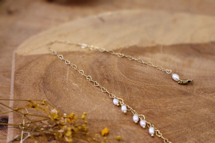 Chaine de dos amovible DANS MON COEUR perles d'eau douce