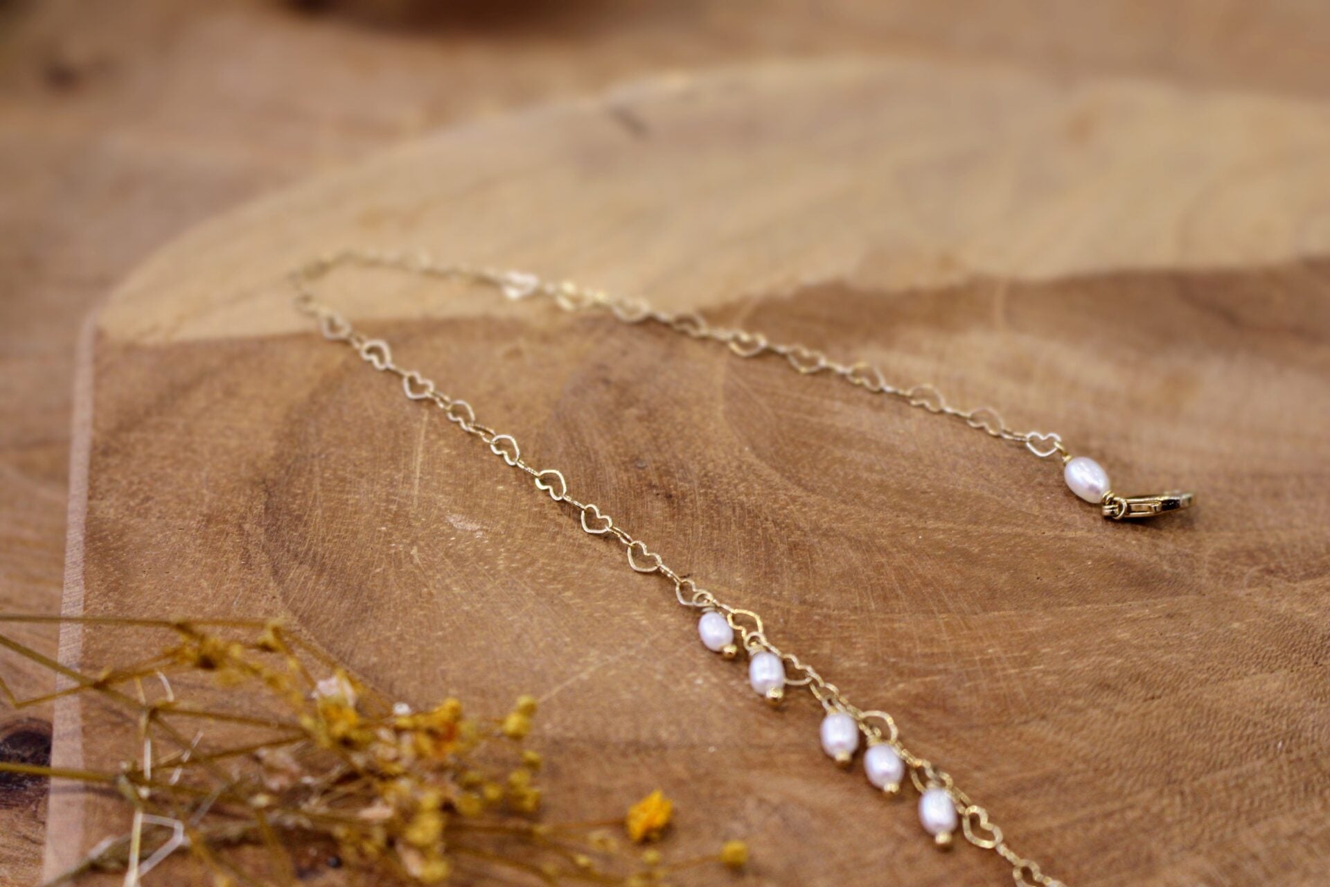 Chaine de dos amovible DANS MON COEUR perles d'eau douce