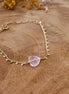 cœur en quartz rose bracelet doré femme