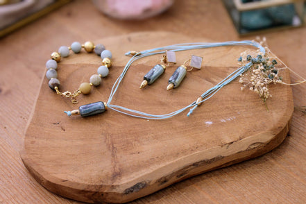 Collier TERRE D'AZUR bleu gris