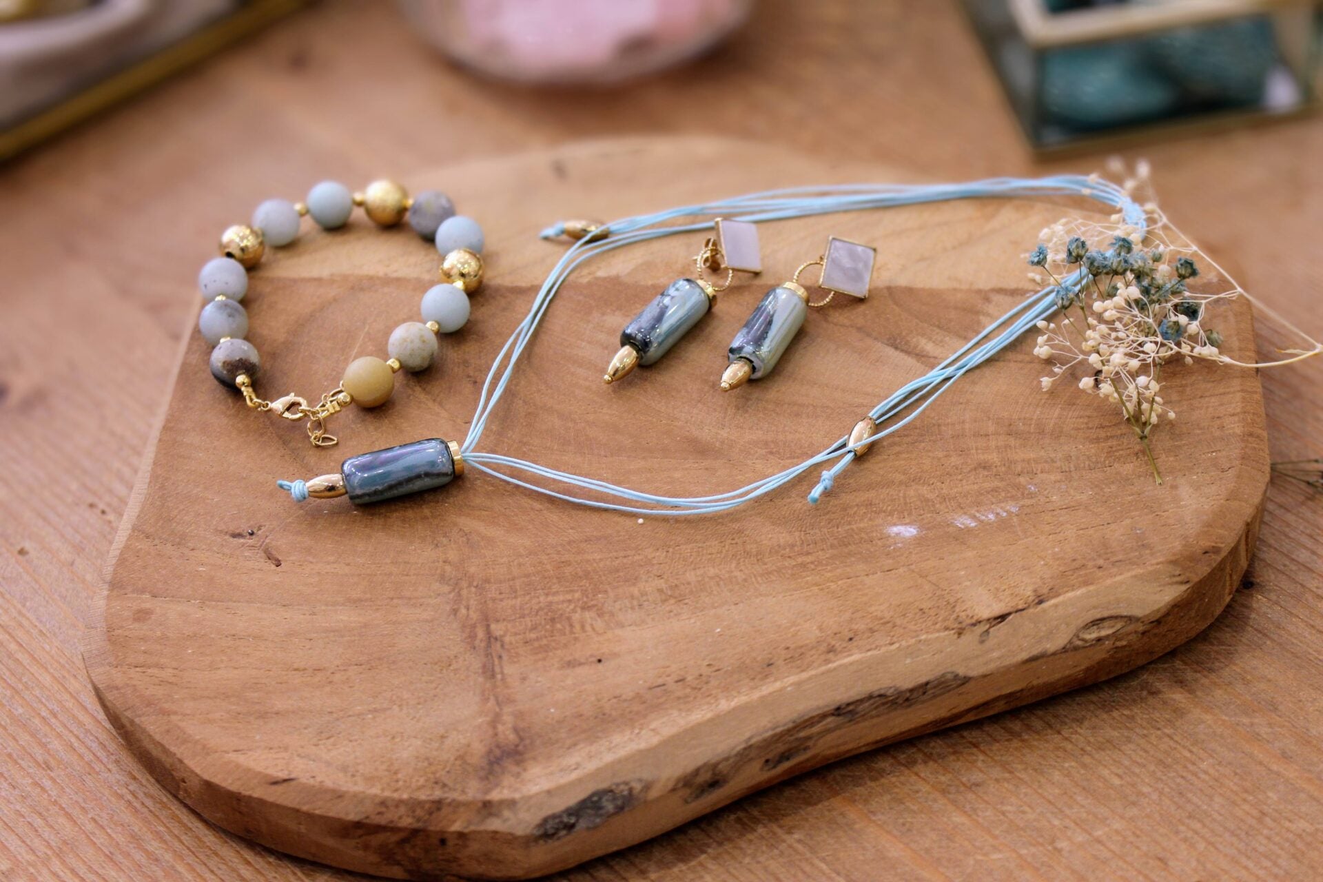 Collier TERRE D'AZUR bleu gris