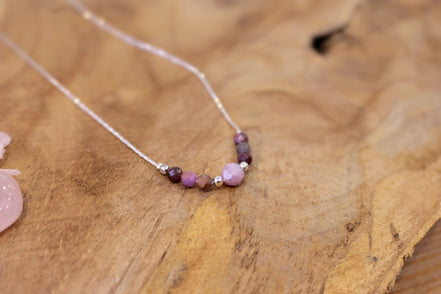 Collier  POÉTIQUE argenté / saphirs