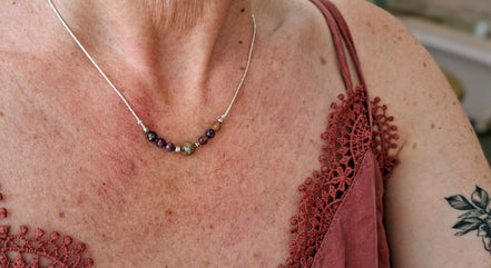 Collier  POÉTIQUE argenté / saphirs
