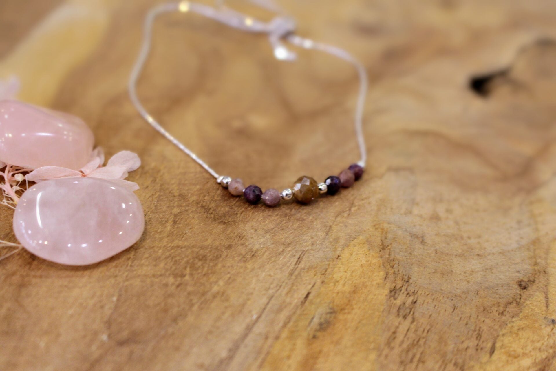 Collier  POÉTIQUE argenté / saphirs