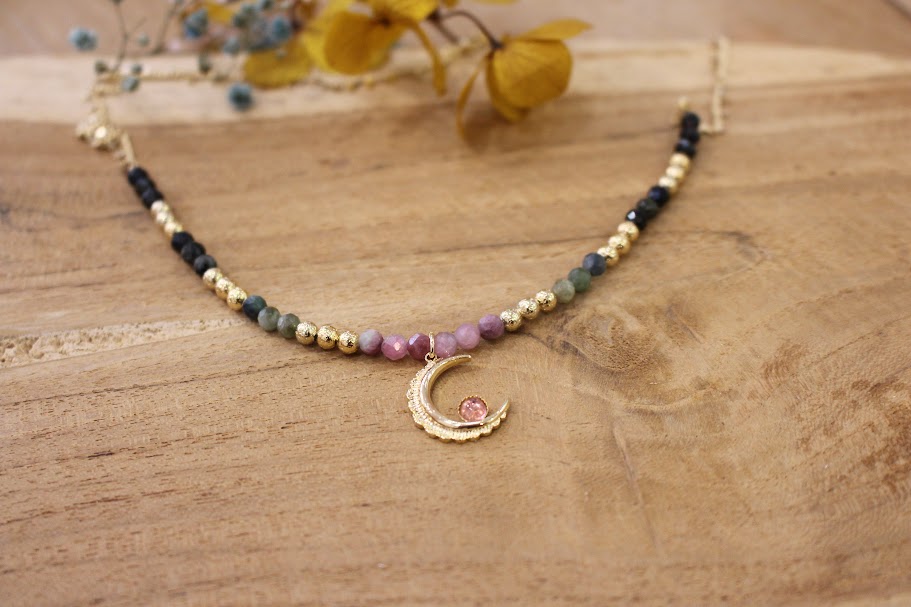 Collier CREATRICE tourmalines multicolore