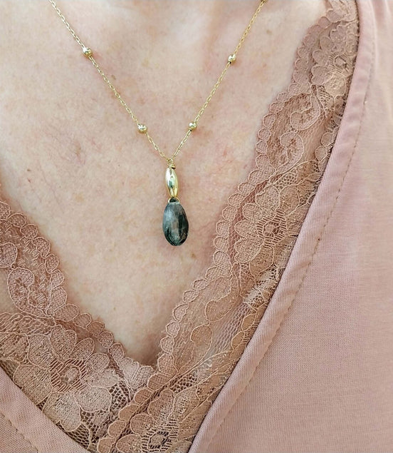 Collier TOUT SIMPLEMENT phrénite épidote