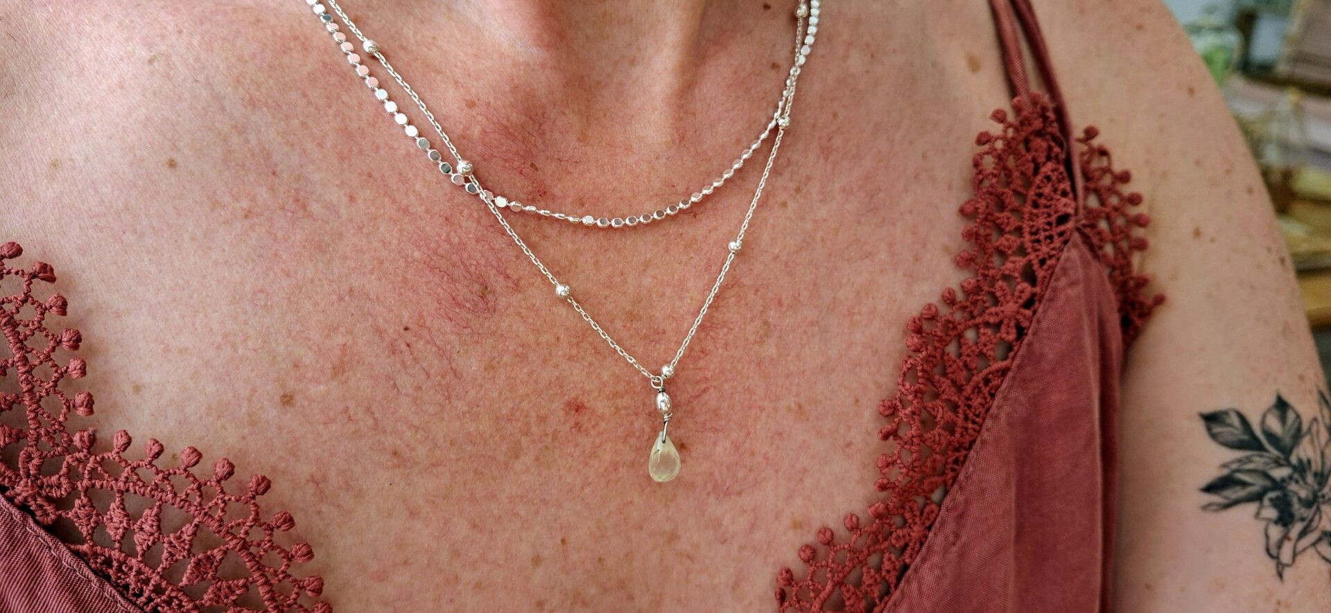 collier double rang argenté