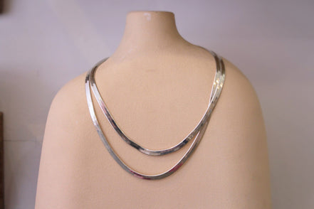 collier double rang argenté idée cadeau haute fantaisie