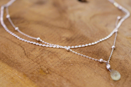 collier double rang argenté