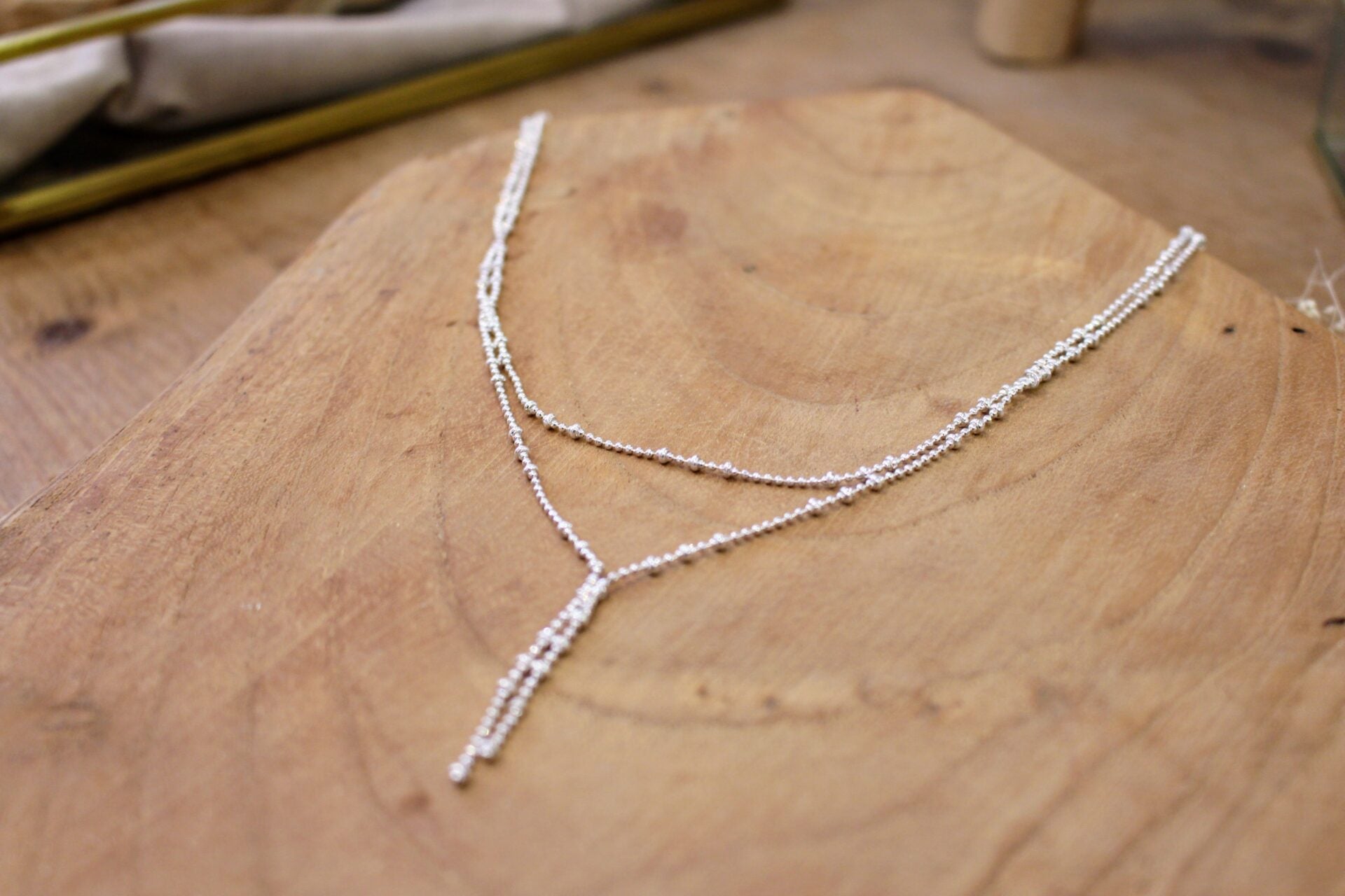 Idée cadeau bijou femme collier double rang argenté