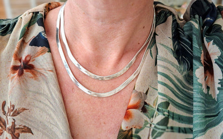 collier double rang maille serpent haut de gamme idée cadeau bijou femme