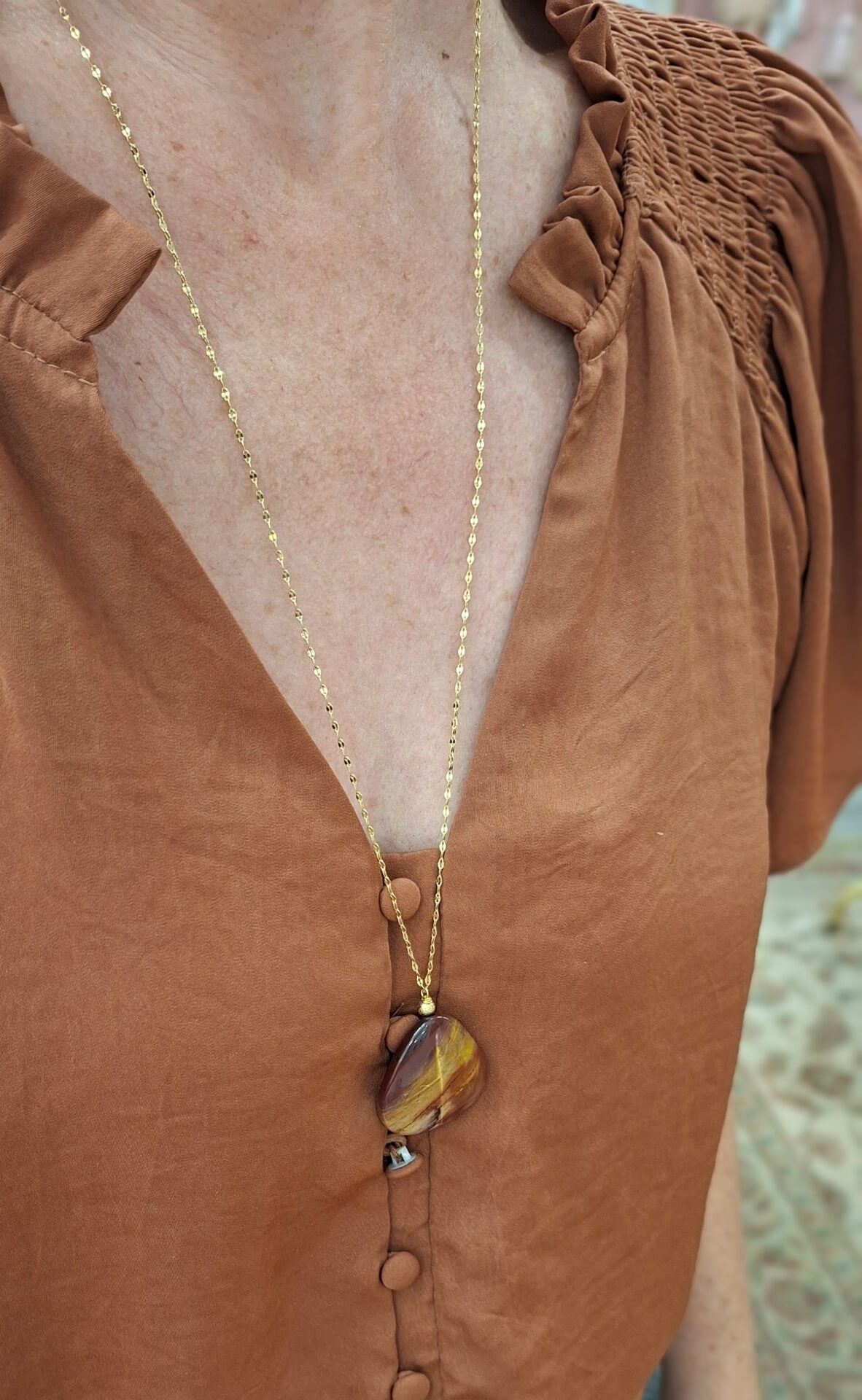collier long pierre d'ancrage et de motivation