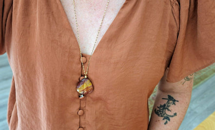 Collier OASIS jaspe mochaïte