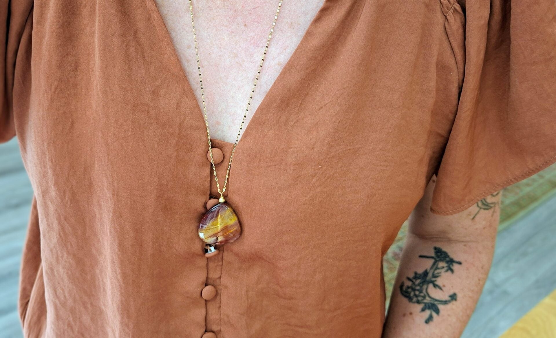 Collier OASIS jaspe mochaïte