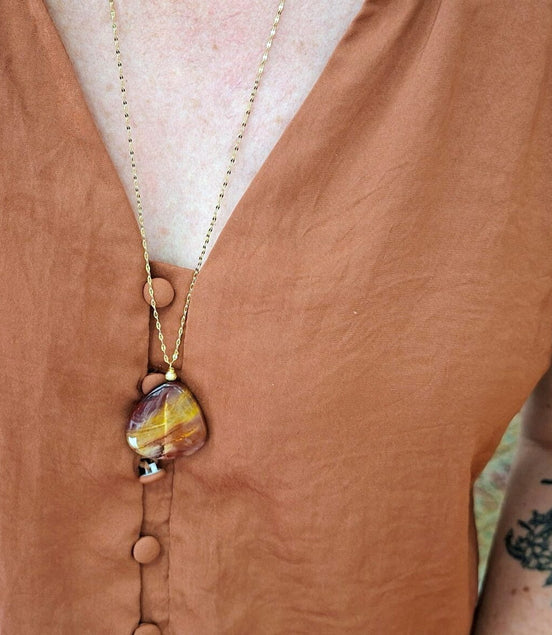 Collier OASIS jaspe mochaïte