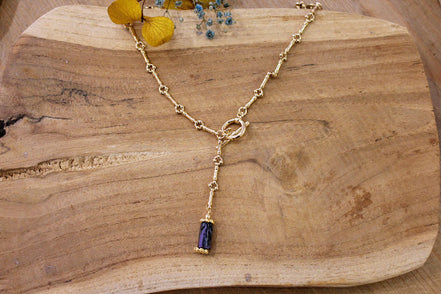 collier magic charoite foncée violet