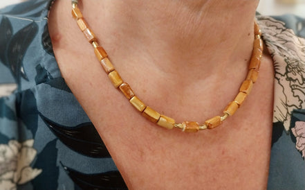 Collier ORIGINE HELLENIQUE orange et bleu