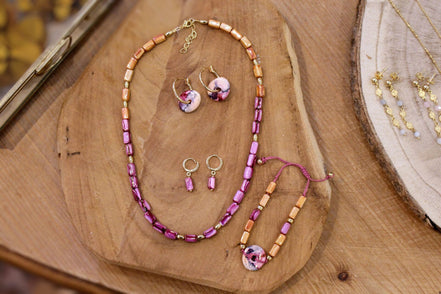 Collier ORIGINE HELLENIQUE orange et rose