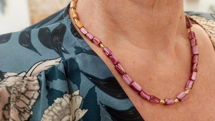 Collier ORIGINE HELLENIQUE orange et rose