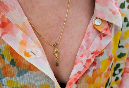 Collier ATHENA doré tourmaline