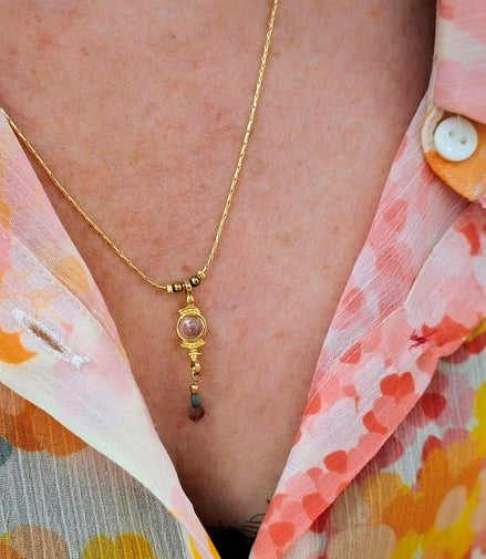 Collier ATHENA doré tourmaline