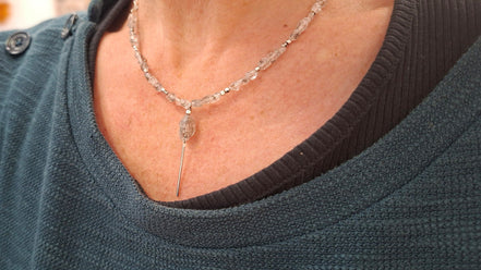Collier NOCTIS argenté et quartz herkimer