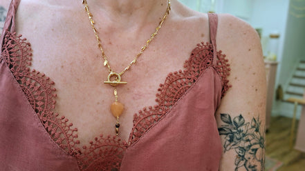 collier QUIÉTUDE cornaline- oeil de taureau