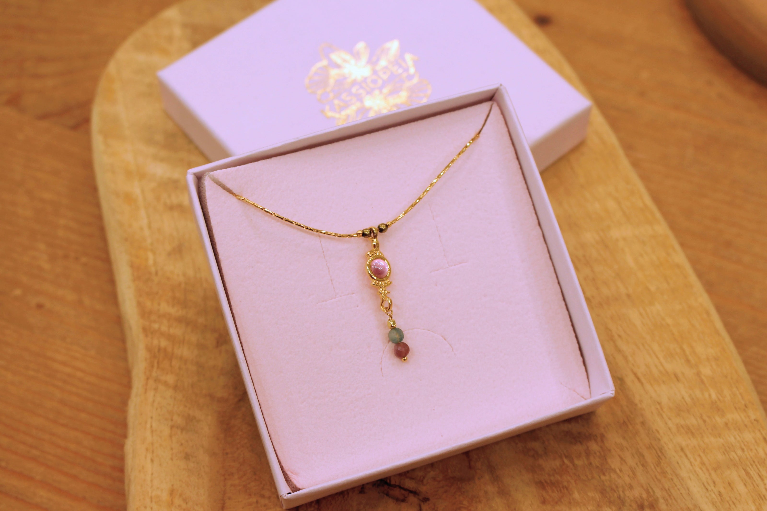 Collier ATHENA doré tourmaline