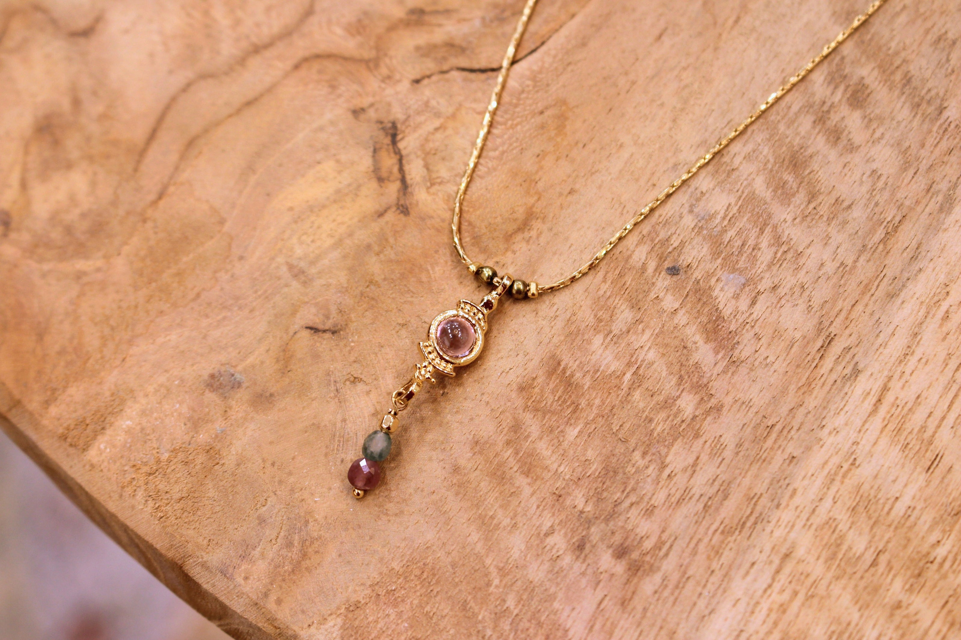 Collier ATHENA doré tourmaline