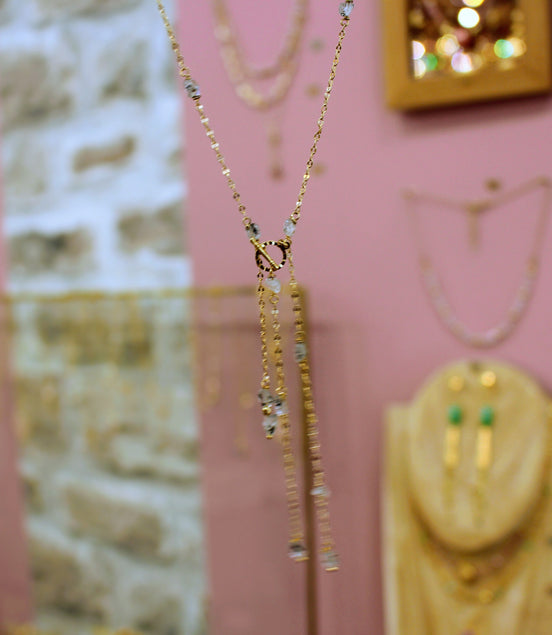 collier CASCADE diamant herkimer