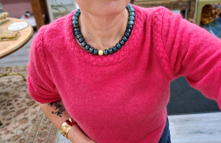 Collier GAÏA SUCREE bleu clair et bleu nuit