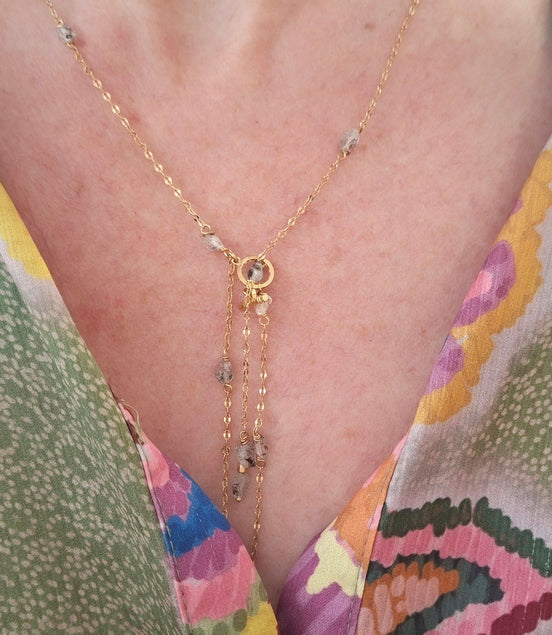 collier CASCADE diamant herkimer