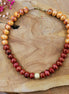 collier GAIA SUCREE orange et rouge