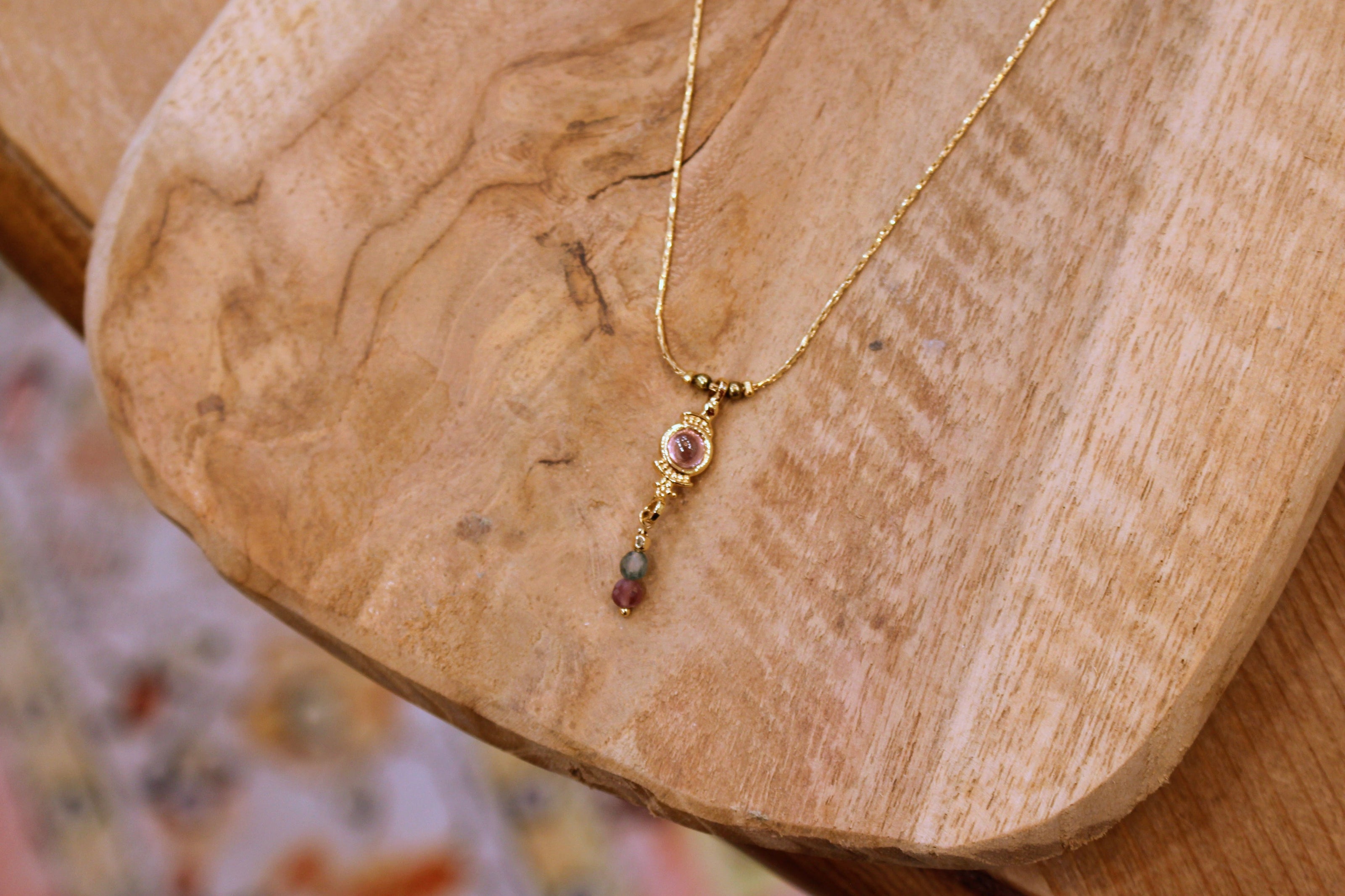 Collier ATHENA doré tourmaline