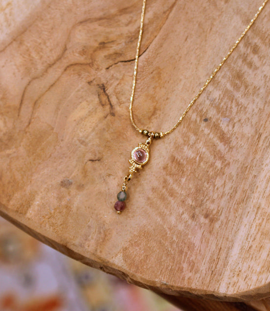 Collier ATHENA doré tourmaline