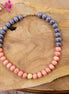 collier GAÏA SUCREE corail et gris