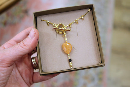 collier QUIÉTUDE cornaline- oeil de taureau