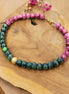 collier GAÏA SUCREE vert et rose