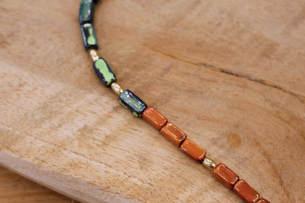 Collier ORIGINE HELLENIQUE doré terre fauve