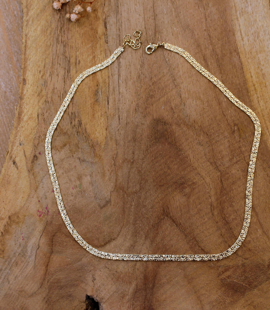 Collier ras du cou EMPREINTE doré et fin