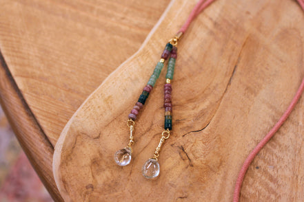 collier sautoir PLAKA tourmaline et aventurine