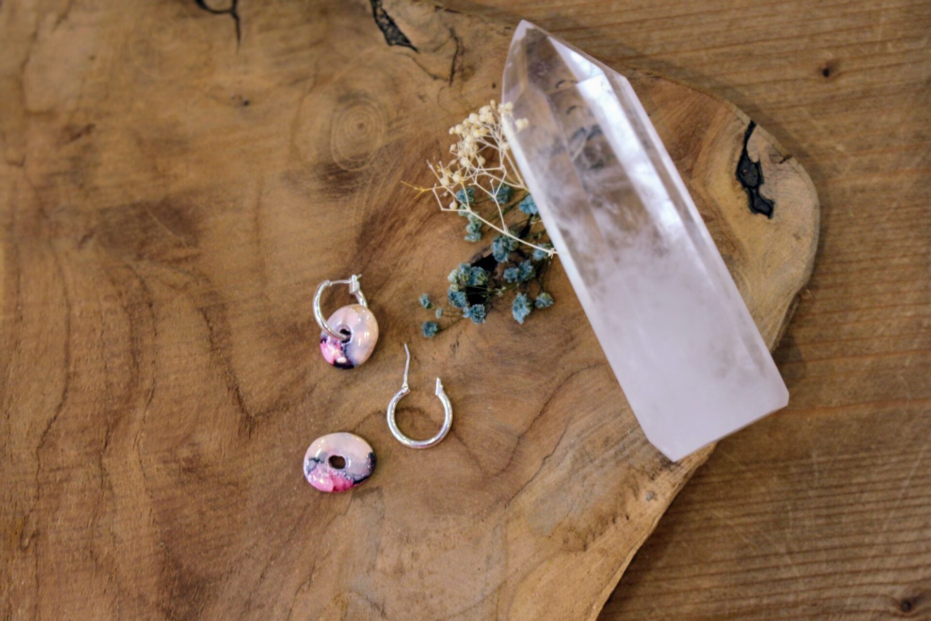 Boucles d'oreilles SHIFT ORIGINELLE argenté rose