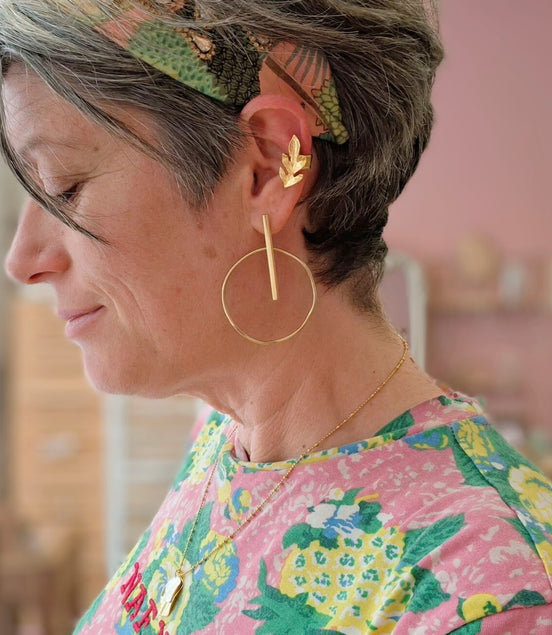 ear cuff épi de blé doré. Idée cadeau bijou d'oreille