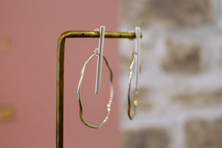 grande boucles d'oreilles argentées