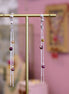 grandes boucles d'oreilles élégantes argenté et saphirs